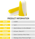 LYSIAN Foam Earplugs - 60 Pairs, 38dB Ear Plugs for Sleeping Noise Cancelling, Mowing, Shooting,Double Color Yellow/White