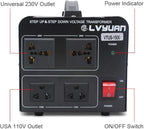 Cantonape Voltage Transformer Converter 1500 Watt Step Up/Down Convert from 110-120 Volt to 220-240 Volt and from 220-240 Volt to 110-120 Volt with 2 US Outlets, 2 Universal Outlets