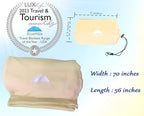 BlueHills Ultra Compact and Compact Light Travel Blankets for Two Value Pack Set of 2 – Airplane Travel Essentials Soft Flight Trips Throw in Portable Cases for Car Plane Travel Gifts – Beige