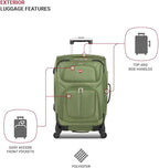 SWISSGEAR Sion Softside Expandable Spinner Luggage Durable Lightweight Travel Suitcase, Evergreen, 3-Piece Set (21/25/29)