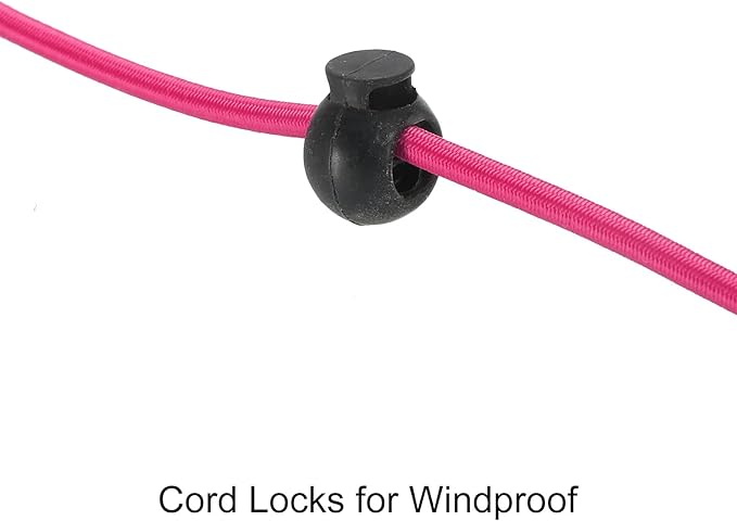 uxcell Travel Clothesline, Portable Clothesline with 12 Clothespins, 1.85M/6.07ft Windproof Stretchy Elastic Laundry Clothes Line for Backyard Hotel Camping Indoor Outdoor, Fuchsia