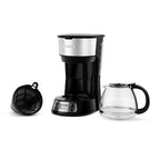Holstein Housewares 5-Cup Programmable Coffee Maker, 25oz Drip Coffee Machine with Auto Brew Timer, Pause & Serve, Compact Design – Perfect for Home, Office & Dorm Use, Black