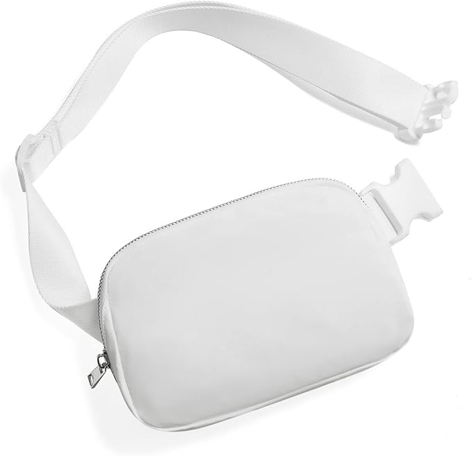 Belt Bag for Women Fanny Pack Crossbody Bags for Women Fashion Waist Packs with Adjustable Strap Gifts for Teenage Girls Women Men (White)
