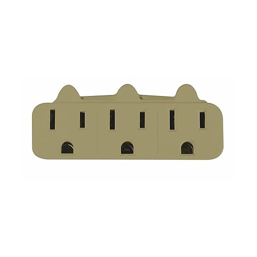 GoGreen Power (GG-13000TT) 3-Outlet Tri-Tap Adapter, 3-Outlet Wall Tap Adapter, Tan