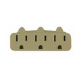 GoGreen Power (GG-13000TT) 3-Outlet Tri-Tap Adapter, 3-Outlet Wall Tap Adapter, Tan