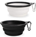 Dog Bowl Pet Collapsible Bowls,2 Pack Portable and Foldable Pet Travel Bowls Collapsable Dog Water Feeding Bowls Dish for Dogs Cats and Small Animals, (Small, Black+White)