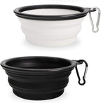 Dog Bowl Pet Collapsible Bowls,2 Pack Portable and Foldable Pet Travel Bowls Collapsable Dog Water Feeding Bowls Dish for Dogs Cats and Small Animals, (Small, Black+White)