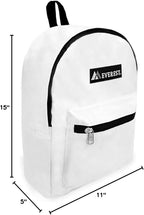 Everest Luggage Basic Backpack, White, Medium