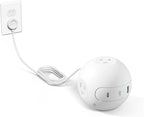 Portable Power Strip Outlet Extender,6-in-1 Charging Station,Wall Plug Extender with 3 AC Outlets & 2 USB-C(20W) and 1 USB-A(12W), Desk Organizer,5ft Extension Cord for Home/Office (ETL Certified)