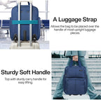 Hanke Expandable Underseat Carry on Luggage for Airplanes,Small Rolling Softside Suitcase Travel Luggage Personal Item Bag,Lightweight luggage bags for travel,Blue,16-Inch