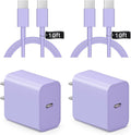 iPhone 17 16 15 Charger Fast Charging 10FT - 20W USB C Charger Block with 10FT Type C to C Cable Compatible with iPhone 17/17 Pro/17 Pro Max/Air/16/16e/15, iPad Pro, iPad Air (Purple)