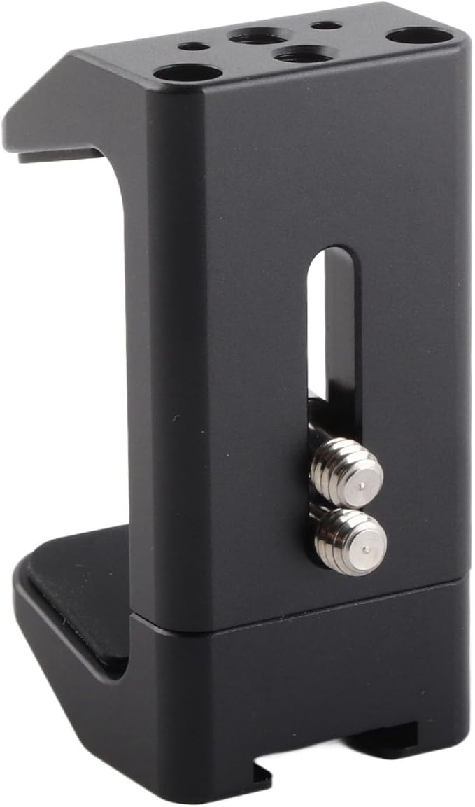 Aluminum Power Bank Holder, Power Bank Mount Clamp for Portable Power Banks with Width Range from 50mm to 75mm, with 1/4 Screw Hole, Cold Shoe Mount
