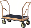 Stainless Steel Hotel Luggage Cart, Silent Wheels Airport Luggage Trolley with Carpeted Base
