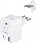 HANYCONY Italy Travel Adapter, Grounded Type L Plug Adapter with 2 AC Outlets 3 USB Ports (2 USB C), US to Italy Power Adapter for Rome, Chile, Uruguay, Ethiopia - Cruise Ship Approved