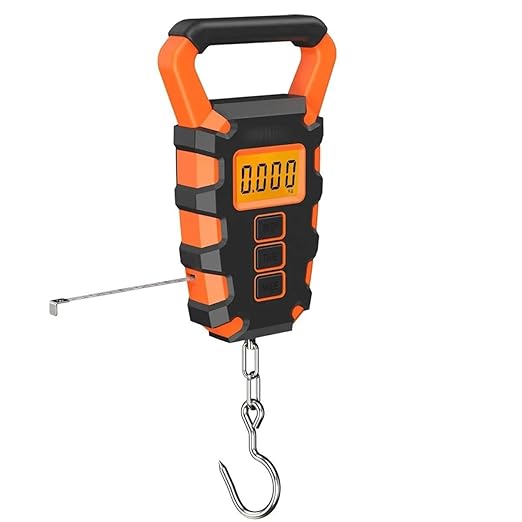 Portable Luggage Scale, 50KG Digital Fishing Scale with Ruler Portable Travel Luggage Weighing Scale Digital Fishing Scale Kitchen Food Scale