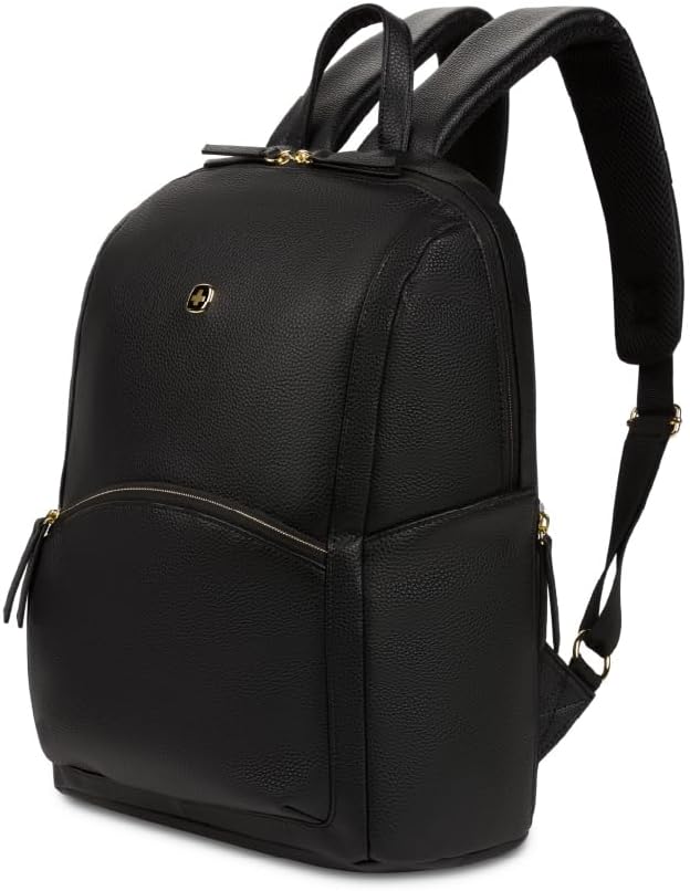 SwissGear Serenity Luxe Women's Laptop Backpack, Laptop Bag Fits Most 13-Inch Laptops, Black, 16 Inches
