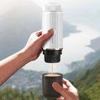 Portable Electric Espresso Machine, Travel Coffee Maker for Camping, On the Go Car Coffee Maker Self-Heating with USB-C, With Ground Coffee & N Espresso Capsule for RV/Hiking/Office, White