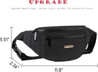 Fanny Packs for Men Women, Fashion Waterproof Waist Packs for Travel Walking Running Cycling Black