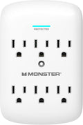 Monster 5000W Surge Protector Power Strip, 6 Outlets, 120V, 300 Joules Surge Protection, Safe, Reliable Outlet Extender, White