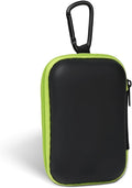 Earbud Case Portable EVA Storage Bag Cell Phone Accessories Organizer with Carabiner for Wired/Wireless Earphone, Earbud, Earpieces, SD Memory Card, Camera Chips, Tech Pouch, Rectangle, Green