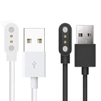 Compatible with Letsfit EW1 Charger, Magnetic USB Charging Cable Replacement Charger Cable Compatible with Letsfit EW1 / ID207 Smartwatch / TOZO S2 / AOKESI 1.69'' Smart Watch (2 pack-White+Black)