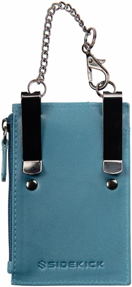 Sidekick RFID Blocking Boot Wallet with Security Chain & Zipper Lock – Genuine Leather Wallets for Men, Travel Wallets Women, Minimalist Leather Card Holder