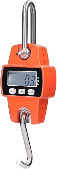 Portable Luggage Scale, Portable Digital Crane Scale 300kg Electronic Crane Scale DIY Weighing Tool Industrial Heavy Duty Weight Stainless Steel Hook Scale LCD Digital Hanging Scale