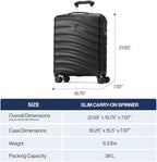 Travelpro Maxlite Air V2 Hardside Expandable Carry on Luggage, 8 Spinner Wheels, Lightweight Hard Shell Suitcase, TSA lock, Black, International Carry On 18-Inch