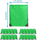 Drawstring Backpack Bulk 20 Pcs Draw String Backpack Bags DIY Gym Sports Traveling Yoga Cinch Bag Sackpack Drawstring (Green)