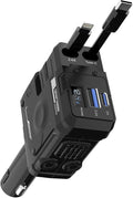 Retractable Car Charger, 4 in 1 Retractable Phone Charger with 66W Fast Charging, 2 Retractable Cables and 2 USB-C USB-A Port Compatible with iPhone 16/15/14/13/12/11,Samsung, Galaxy,Pixel (Black)