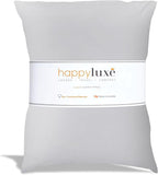 Happyluxe Odyssey Travel Pillow for Long Flights - Soft, Small, Alternative to Down and Memory Foam. 17 x 13in - Made in The USA, Silver Gray Airplane Pillow for Adults Sleeping, Camping or Nap