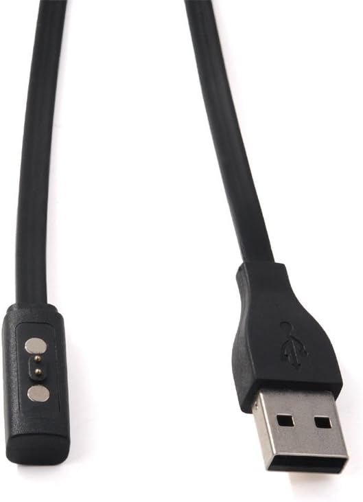 Kissmart Charger for Pebble 2, Pebble Time Round, Replacement Charging Cable Cord Charger for Smart Watch (Black)