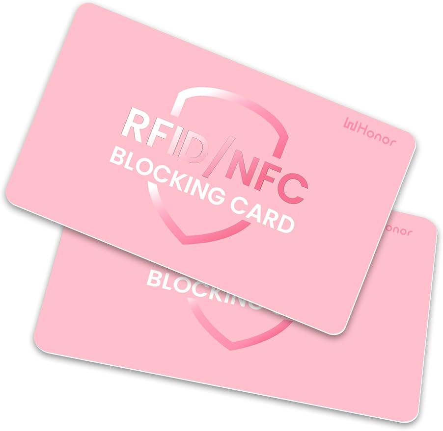 WHonor RFID Blocking Card 2 Pack, One Card Protects Entire Wallet for Women, Credit Debit Card Protector, Anti-Theft NFC Contactless Blocker