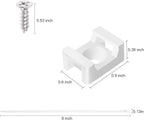 100 Pcs Cable Zip Tie Saddle Type Mounts Base with 8" Cable Ties Tapping Screw, Wire Cable Clips Organizer Holders Clamps White