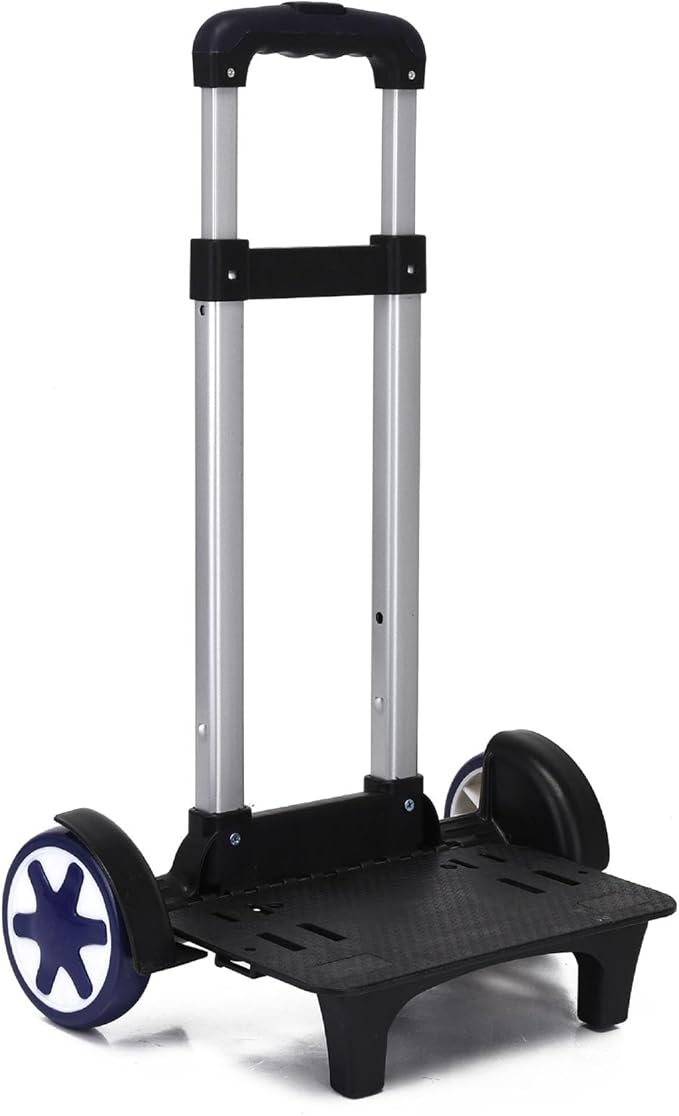 Backpack Trolley Wheeled Cart Telescopic Rod Aluminum Alloy Black Luggage Cart with Wheels Travel Trolley for Boxes Backpack, Men