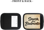 2 Pack Luggage Handle Wrap with Travel Tags - Non-Slip Protective Cover Soft Handle Grips Covers for Suitcase(Vintage Smash for Badminton)