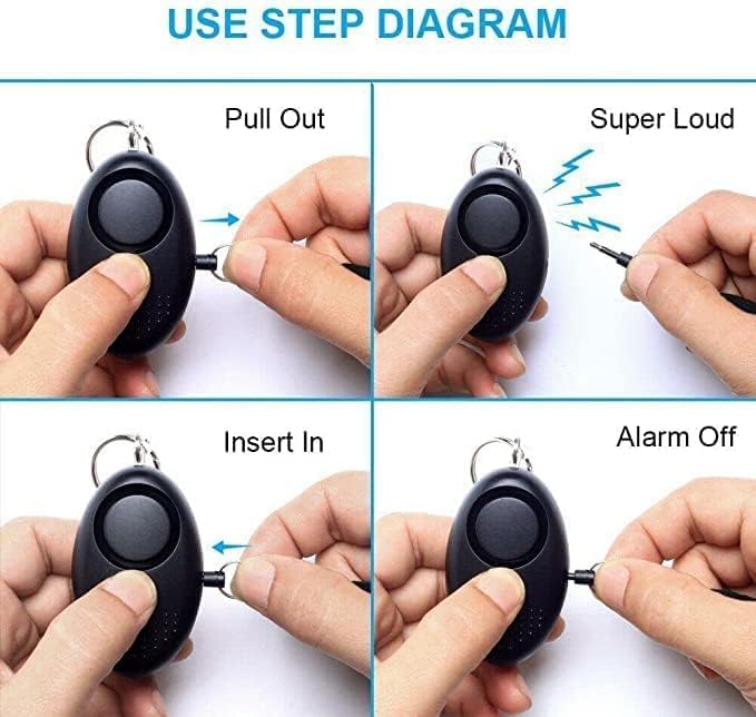 Personal Safety Alarms for Women, Siren,Reusable Police Approved 140DB, Small Personal Security Alarm with LED Light,Torch Keychain for Women, Girls, Children and Elderly.