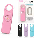 POM Personal Safety Alarm for Women – 130dB Loud Emergency Siren, USB-C Rechargeable with Bright LED Flashlight, Portable Keychain Design for Self Defense, Purse, Backpack & Travel (Pink)
