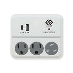 OSKOS 3 Outlets Wall Outlet with 2.4A USB Charger (1A1C), 1000J Surge Protector, Wall Tap, 15A/120V/1800W, Swivel Safety Cover, UL Listed