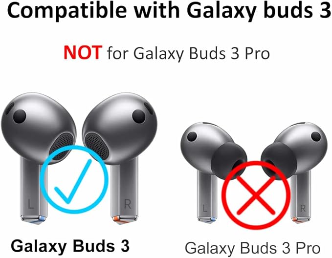 A-Focus Galaxy Buds 3 Anti-Slip Kit Replacement Ear Hooks Sport Ear Tips Non-Slip Silicone Eartips and Covers Gel Wings Ergonomic Design Strap Compatible with Samsung Galaxy Buds 3 Black