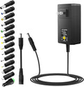 SHNITPWR Universal Power Supply Adjustable 5V~20V 60W AC Adapter 5V 7V 9V 12V 15V 19V 20V Multi-Voltage AC Power Adapter 100V-240V AC to DC Converter with 14 Tips Reverse Polarity