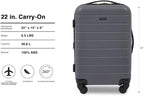 Wrangler Smart Spinner Hardside Luggage, 22-Inch Carry-On, Quiet Shade