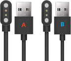 [2 Pack] Universal Smart Watch Charger Magnetic, VeryFit / da fit Smartwatch Accessories 2 Pin Replacement Charging Cable Compatible All 2.54mm - 2.84mm-Pin-Pitch Smart watch (Model A&B Only one Fit)