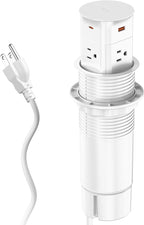 Pop up Outlet for Countertop with PD 20W USB C Fast Charging,3.15" Desk Grommet Power Station,4 Outlets,4 USB,Kitchen Island Pop Up Electrical Outlet, Office Power Supply