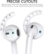 AhaStyle 3 Pairs AirPods Ear Hooks Cover Silicone Accessories Compatible with Apple AirPods and EarPods Headphones(Black,White,Red)