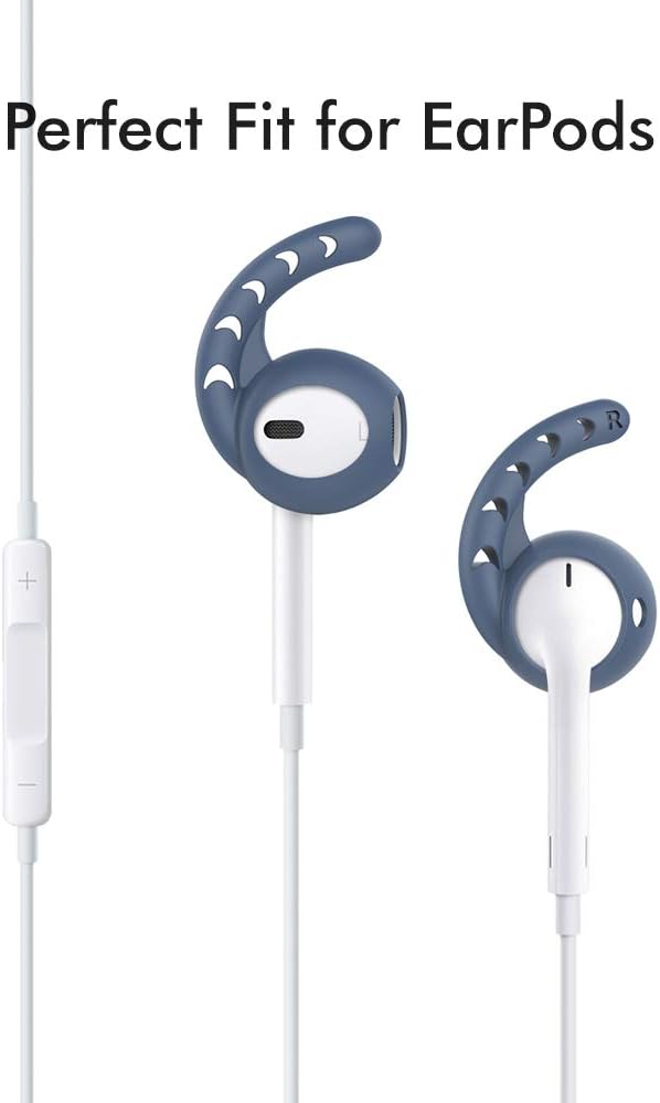 AhaStyle 3 Pairs AirPods Ear Hooks Cover Silicone Accessories Compatible with Apple AirPods and EarPods Headphones(Navy Blue)