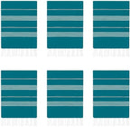 HAVLULAND Turkish Beach Towels Oversized -100% Turkish Cotton Super Soft Lightweight - Absorbent and Quick Drying Bath Towel - Sand Free Beach Towel - Turkish Towels for Adults (Teal, 6 Pack)