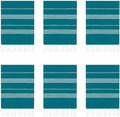 HAVLULAND Turkish Beach Towels Oversized -100% Turkish Cotton Super Soft Lightweight - Absorbent and Quick Drying Bath Towel - Sand Free Beach Towel - Turkish Towels for Adults (Teal, 12 Pack)