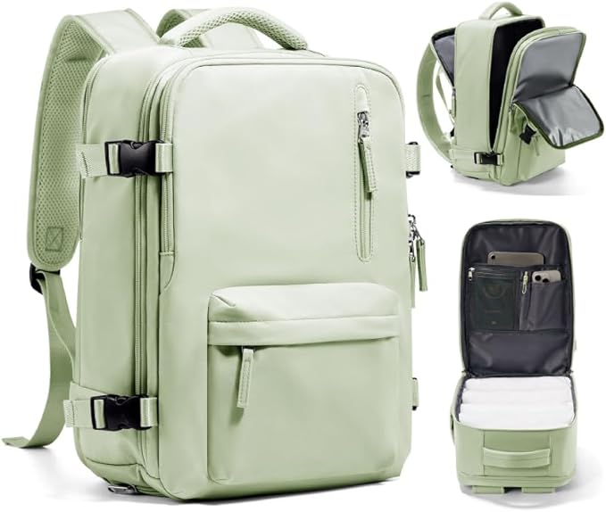 Travel Backpack Women,Carry On Backpack Flight Approved 18x14x8 inches Bag Spirit Airlines Personal ltem,College Sports Hiking Rucksack Waterproof Casual Daypack Laptop Blackpack Men, MintGreen