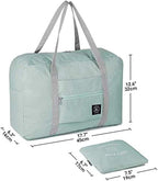 2 Pack Foldable Travel Duffel Bags - Carry On Weekender Overnight Hospital Tote Gym Bag with Toiletry Bag, Women